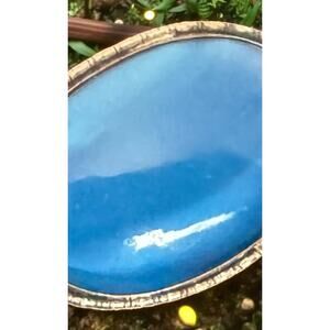 Swirled Magnificent Blue Satin Glass Victorian Antique Estate Heirloom Brooch